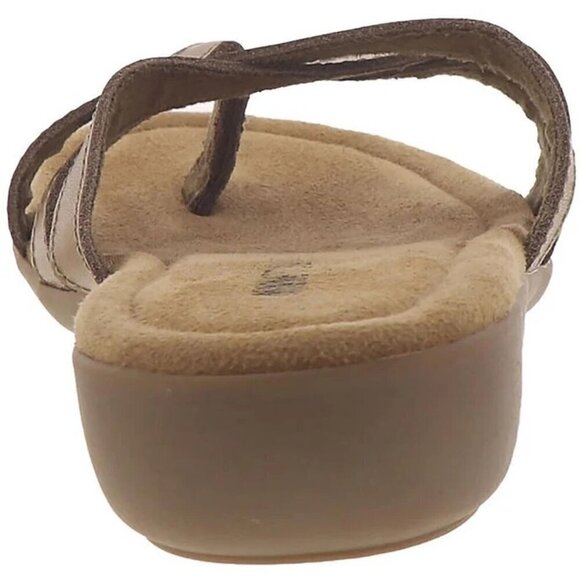 Women's Minnetonka Tan Honey Slip On Flip Flop Sandals, 8 Extra Wide - Picture 3 of 5